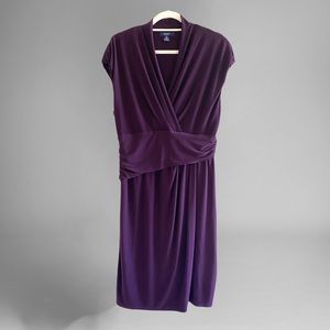 Plum Faux Wrap Hourglass Dress
